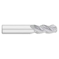 Ball End Mill: 1/8" Dia, 1/2" LOC, 3 Flute, Solid Carbide