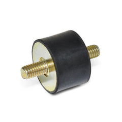 Vibration Isolators; Isolator Type: Stud/Stud; Insert Material: Zinc-Plated Steel; Isolator Material: Natural Rubber; Maximum Load Capacity: 1258.80 N; Top Diameter: 32.00; Bottom Diameter: 32; Thread Size: 1/4-20; Overall Width: 32 mm