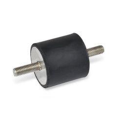 Vibration Isolators; Isolator Type: Stud/Stud; Insert Material: Stainless Steel; Isolator Material: Natural Rubber; Maximum Load Capacity: 258.00 N; Top Diameter: 19.00; Bottom Diameter: 19; Thread Size: 1/4-20; Overall Width: 19 mm