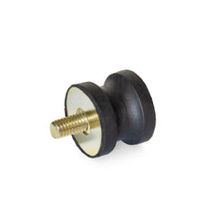 Vibration Isolators; Isolator Type: Plate/Stud; Insert Material: Zinc-Plated Steel; Isolator Material: Natural Rubber; Maximum Load Capacity: 2819.00 N; Top Diameter: 75.00; Bottom Diameter: 75; Thread Size: 1/2-13; Overall Width: 75 mm