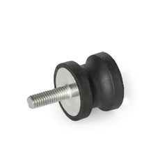 Vibration Isolators; Isolator Type: Plate/Stud; Insert Material: Stainless Steel; Isolator Material: Natural Rubber; Maximum Load Capacity: 360.00 N; Top Diameter: 20.00; Bottom Diameter: 20; Thread Size: 1/4-20; Overall Width: 20 mm