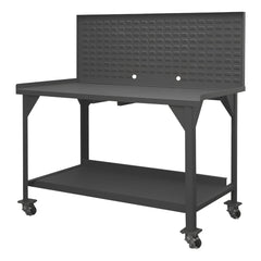 Mobile Work Benches; Type: Heavy-Duty Mobile Workbench; Bench Type: Heavy-Duty Mobile Workbench; Edge Type: Square; Depth (Inch): 36; Leg Style: Fixed; Load Capacity (Lb.