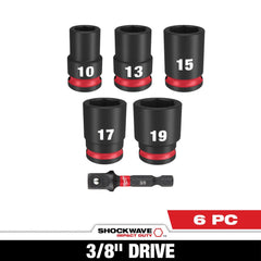 Deep Impact Socket Set Socket Set: 6 Pc, 10.00 to 19.00" Socket