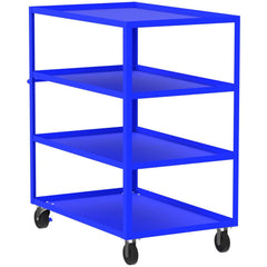 Shelf Utility Cart: 53" Long, 30" Wide, Steel, 3600 lb Capacity, Blue