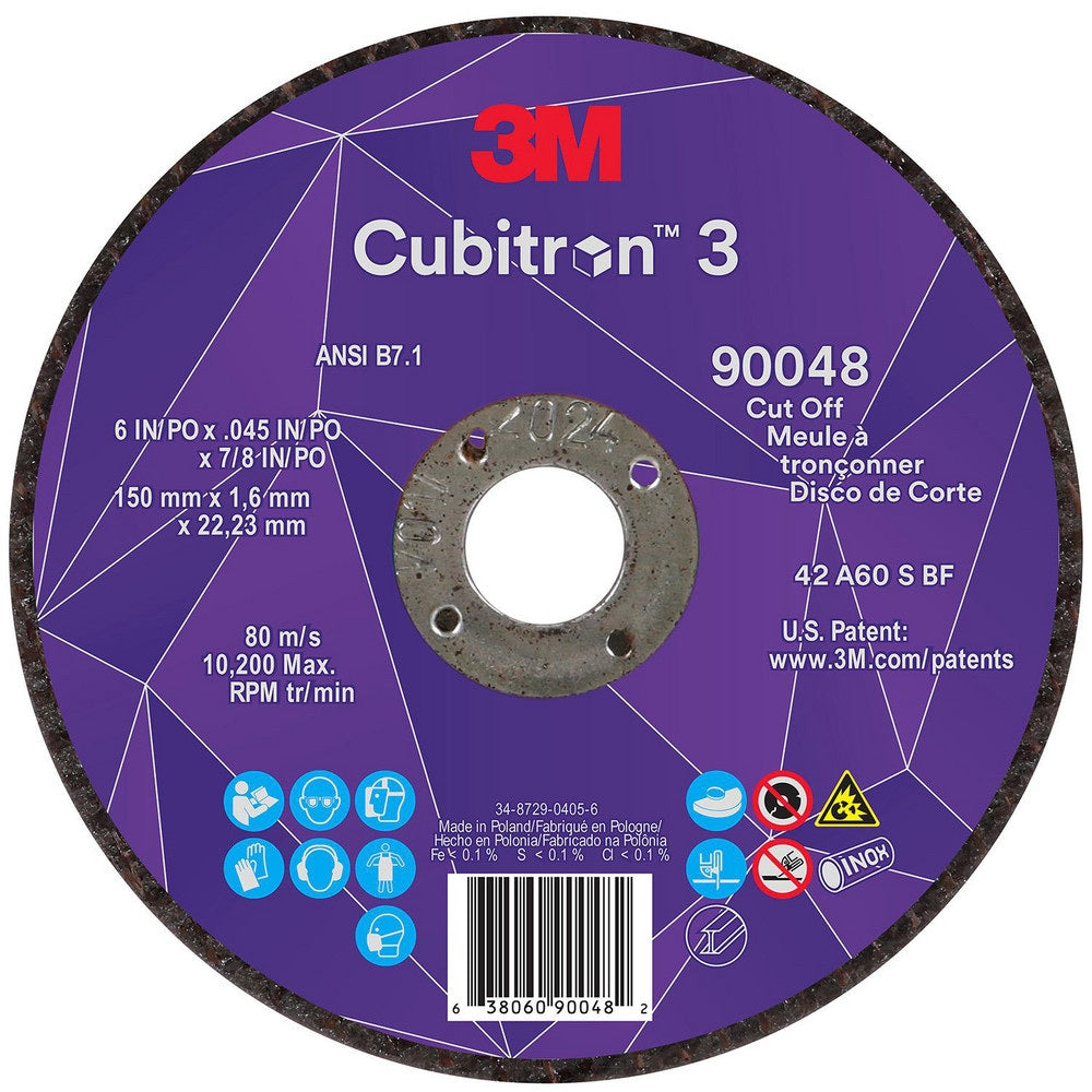 Depressed-Center Wheel: Type 27, 6" Dia, 0.0450" Thick, 7/8" Hole, Precision Shaped Ceramic