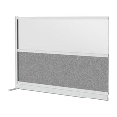 Office Cubicle Partitions; Office Cubicle Partition Type: Modular Wall Room Divider; Color: Gray, Frosted; Material: Aluminum; Mount Type: Freestanding; Height (Inch): 48; Width (Inch): 70; Thickness (Inch): 1-3/4