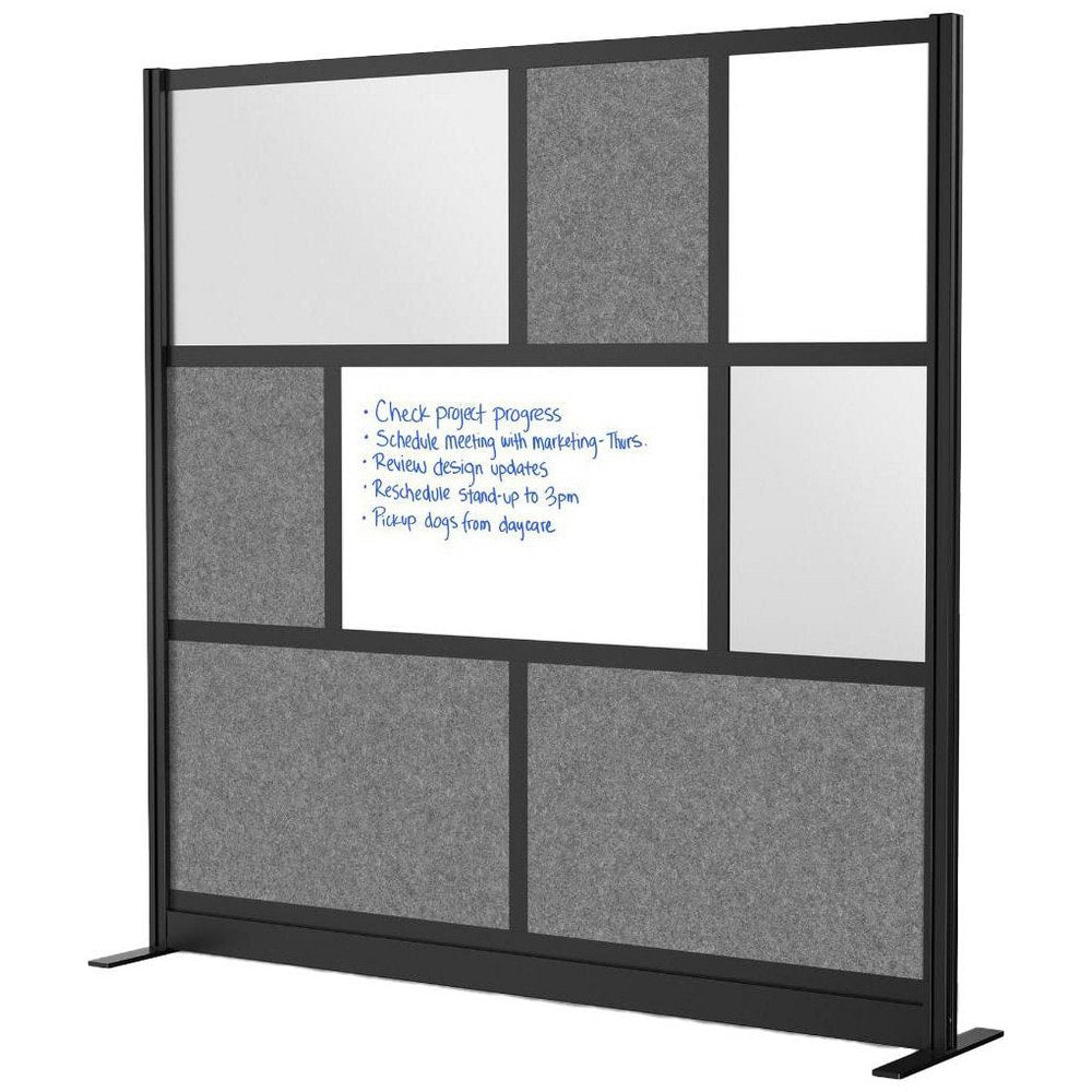 Office Cubicle Partitions; Office Cubicle Partition Type: Modular Wall Room Divider; Color: Gray, White, Black, Frosted; Material: Aluminum; Mount Type: Freestanding; Height (Inch): 70; Width (Inch): 70; Thickness (Inch): 1-3/4