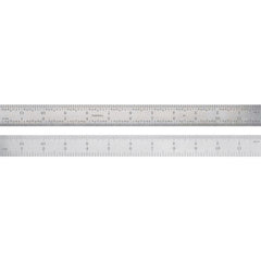 Steel Rules; Material: Steel; Length (Inch): 36; Graduation (Inch): 1/16, 1/64, 1/8, 1/32; Tip Style: Flat; Color: Silver; Flexibility: Rigid