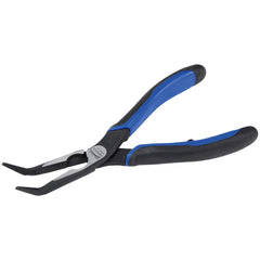 Bent Nose Plier: 7" OAL, 70" Jaw Length, 22" Jaw Width, 60 deg Jaw Bend