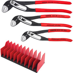 Plier Sets; Plier Type Included: Alligator Water Pump Pliers; Container Type: None; Handle Material: Non-Slip Plastic; Includes: 88 01 180, 88 01 250, tool holder, 88 01 300; Insulated: No; Tether Style: Not Tether Capable