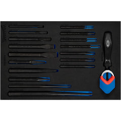 Punch & Chisel Set: 18 Pc, 3/8 - 5/8" Chisel, 1/8 - 3/4" Punch