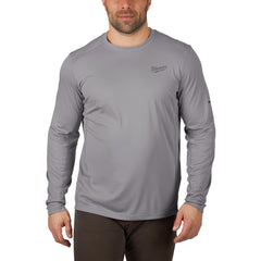 Work Shirt: General Purpose, Long Sleeve, Small, Polyester, Gray