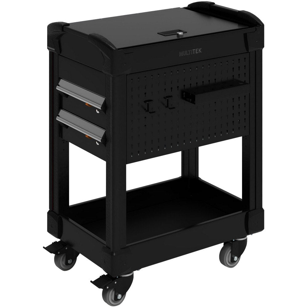 Utility Utility Cart: 25" Long, 25" Wide, 600 lb Capacity, Black