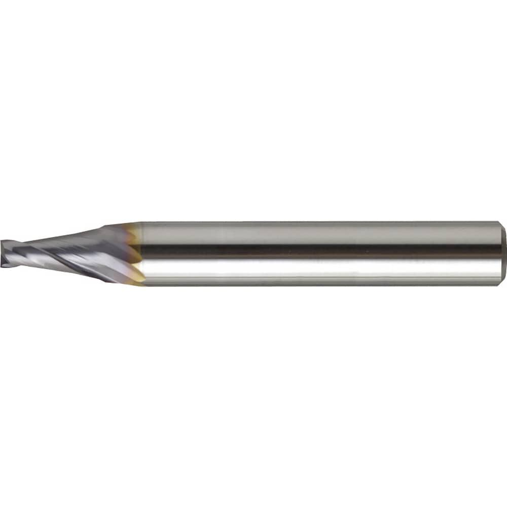 Tapered End Mill: 3 deg Angle per Side, 0.20 mm Small Dia, 0.80 mm LOC, 4 Flute, Square End