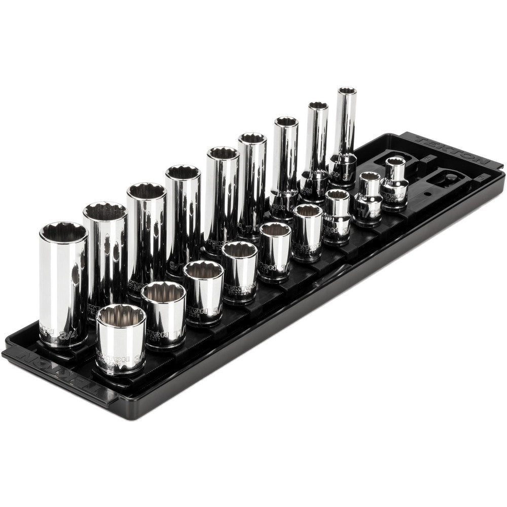 Deep Standard Socket Set Socket Set: 18 Pc, 0.3125 to 0.75" Socket