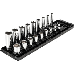 Deep Standard Socket Set Socket Set: 18 Pc, 0.3125 to 0.75" Socket