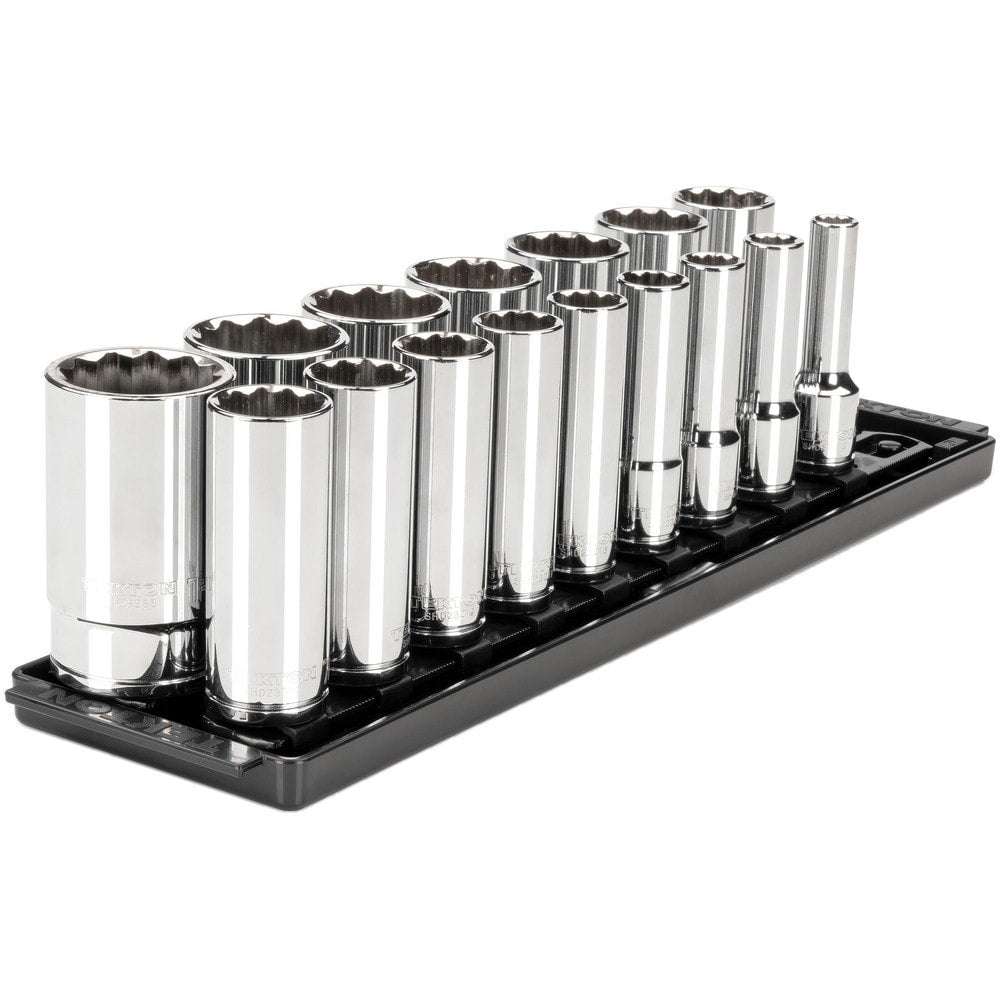 Deep Socket Set Socket Set: 16 Pc, 0.375 to 1-5/16" Socket