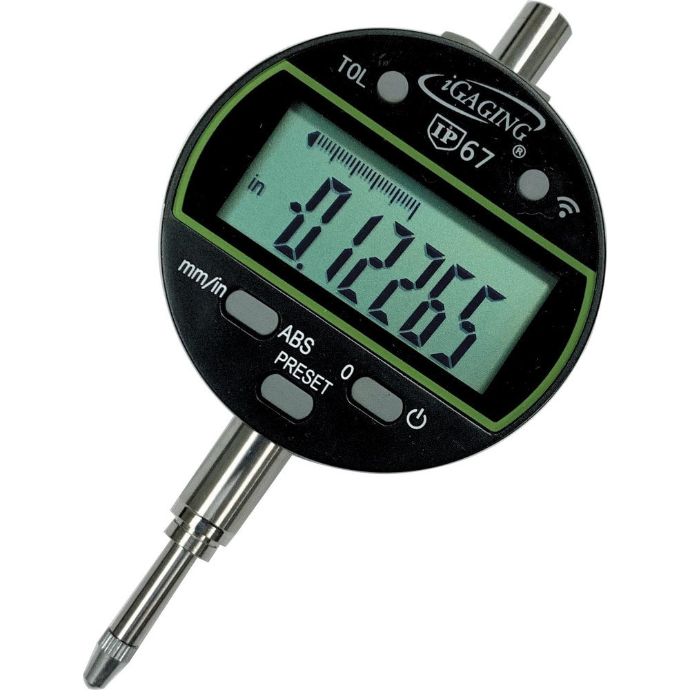 LCD Digital Electronic Drop Indicator: 0.5000" Max, Flat & Lug Back