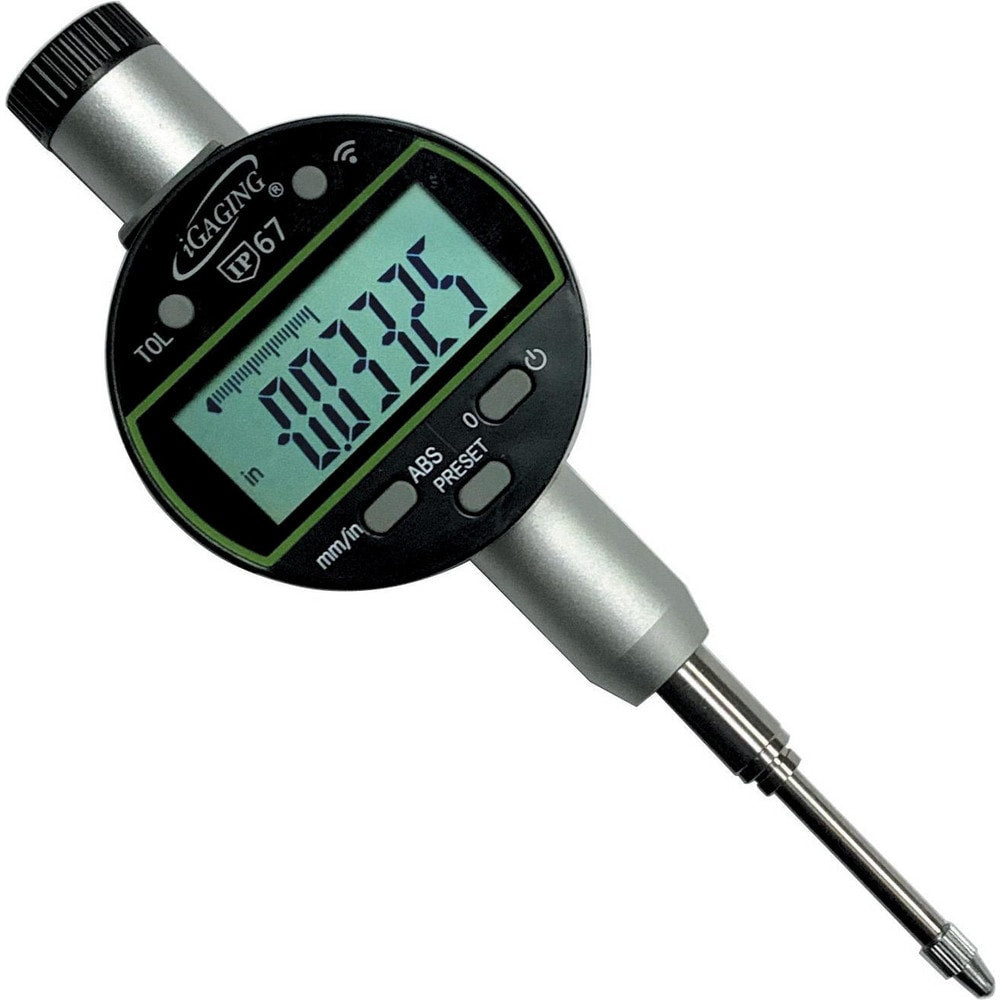 LCD Digital Electronic Drop Indicator: 1.0000" Max, Flat & Lug Back