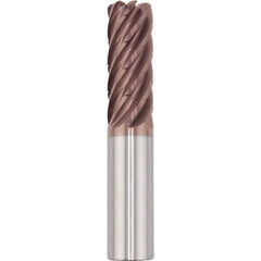 Corner Radius End Mill: 25.00 mm Dia, 75.00 mm LOC, 3.00 mm Radius, 7 Flute, Solid Carbide