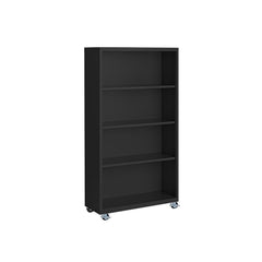 Bookcases; Overall Height: 55; Overall Width: 36; Overall Depth: 13; Material: Steel; Color: Black; Shelf Weight Capacity: 160