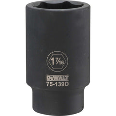 Impact Socket: 3/4" Drive, 1-7/16" Socket, Hex Drive