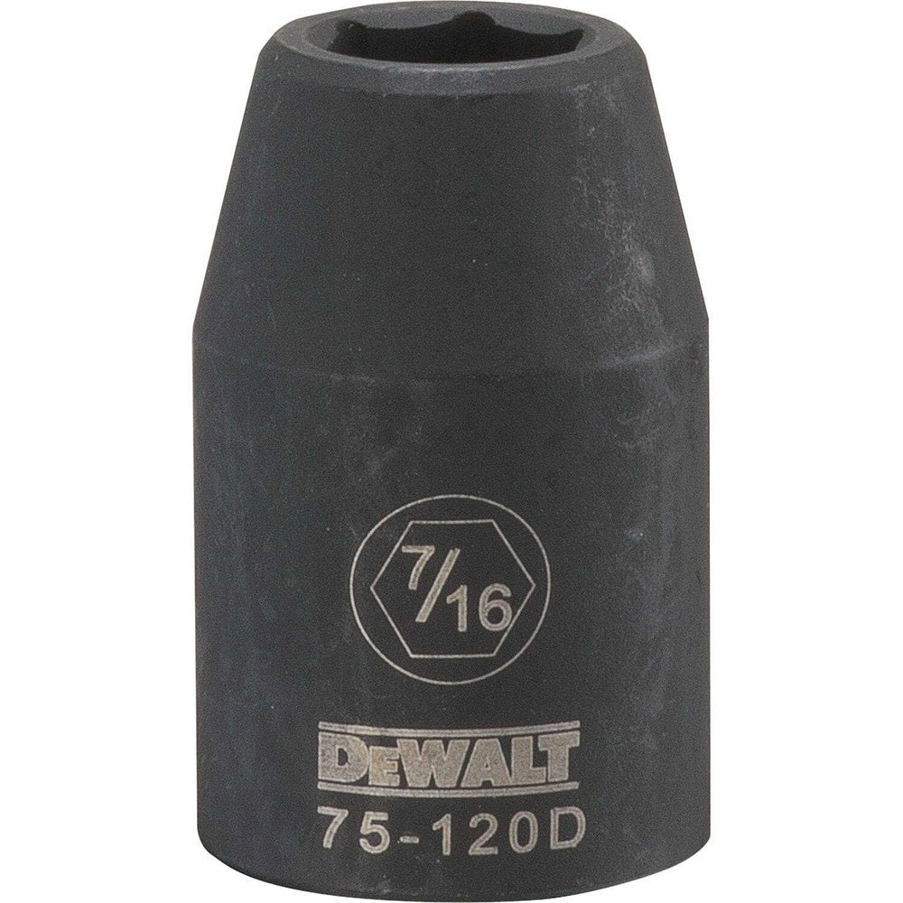 Impact Socket: 1/2" Drive, 7/16" Socket, Hex Drive