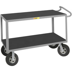 Ergonomic Handle Instrument Utility Cart: 54" Long, 30" Wide, Steel, 1200 lb Capacity, Gray