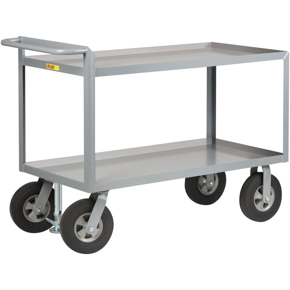 Merchandise Collectors Utility Cart: 54" Long, 30" Wide, Steel, 1500 lb Capacity, Gray