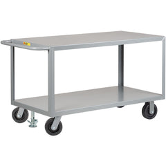 Heavy-Duty Shelf Utility Cart: 53-1/2" Long, 24" Wide, Steel, 3600 lb Capacity, Gray