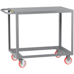 Open Base Shelf Utility Cart: 41-1/2" Long, 24" Wide, Steel, 1200 lb Capacity, Gray