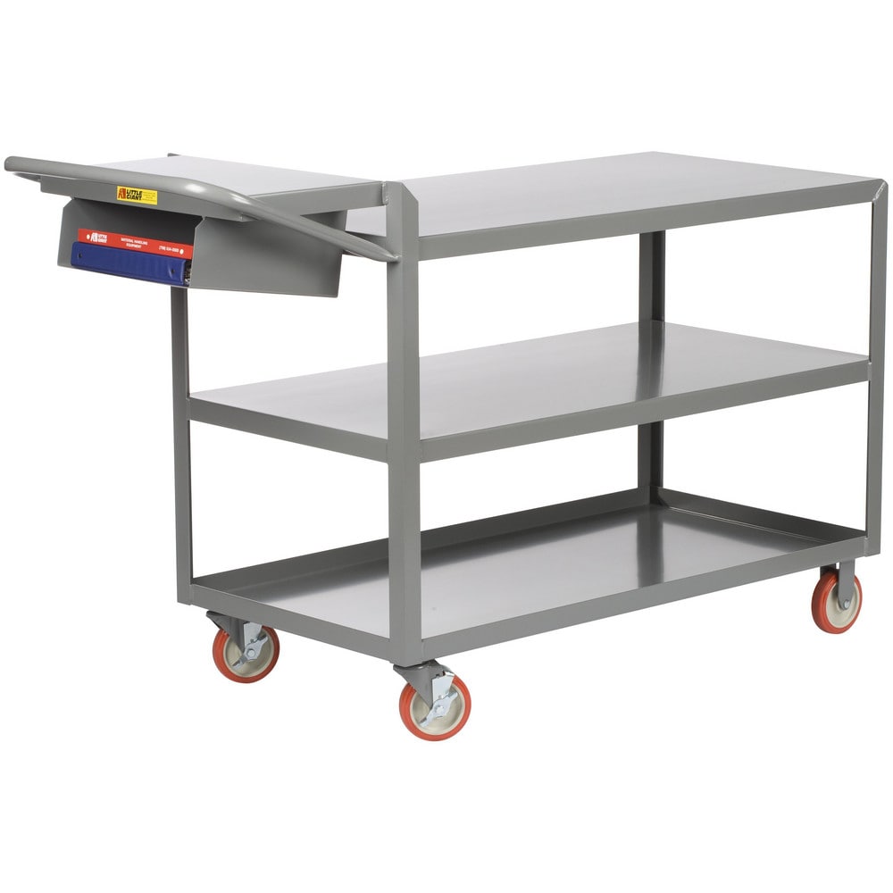 Order Picking Utility Cart: 52" Long, 24" Wide, Steel, 1200 lb Capacity, Gray