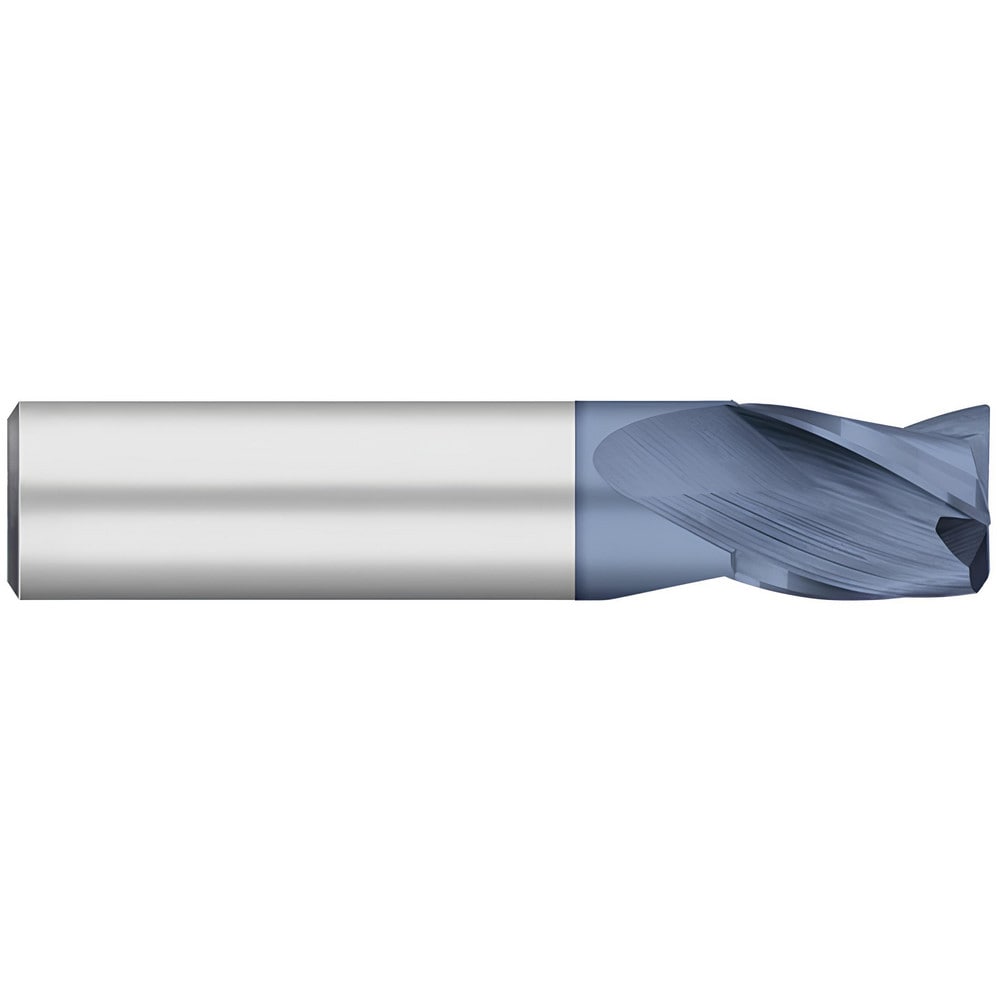 Corner Radius End Mill: 3/8" Dia, 5/8" LOC, 0.0300" Radius, 3 Flute, Solid Carbide