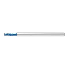 Ball End Mill: 10.00 mm Dia, 25.00 mm LOC, 2 Flute, Solid Carbide