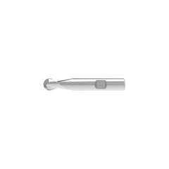 Ball End Mill: 2.00 mm Dia, 4.00 mm LOC, 2 Flute, Solid Carbide