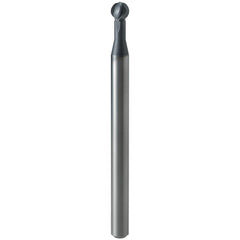 Ball End Mill: 3.00 mm Dia, 2.64 mm LOC, 4 Flute, Solid Carbide