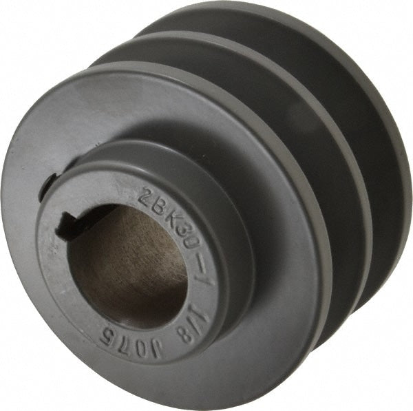 1-1/8" Bore Diam, 3.15" OD, Finished Bore Two Groove Sheave