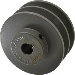 5/8" Bore Diam, 3.55" OD, Finished Bore Two Groove Sheave