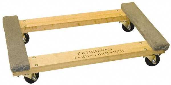 Open Carpet Covered Raised End Dolly: Hardwood Top