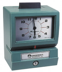 Time Clocks & Time Recorders; Punch Style: Manual; Punch Type: Manual; Power Source: 115 VAC; Display Type: Dial; Registration Output: Month, day, 1 - 12 hr., 0 - 59 min.; Material: Metal; Material: Metal; Color: Green; Color: Green; Standards: CSA; UL; A