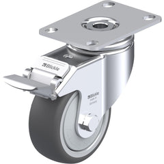 Top Plate Casters; Mount Type: Plate; Number of Wheels: 1.000; Wheel Diameter (Inch): 3-1/8; Wheel Material: Polyurethane; Wheel Width (Inch): 1-1/4; Wheel Color: Dark Gray