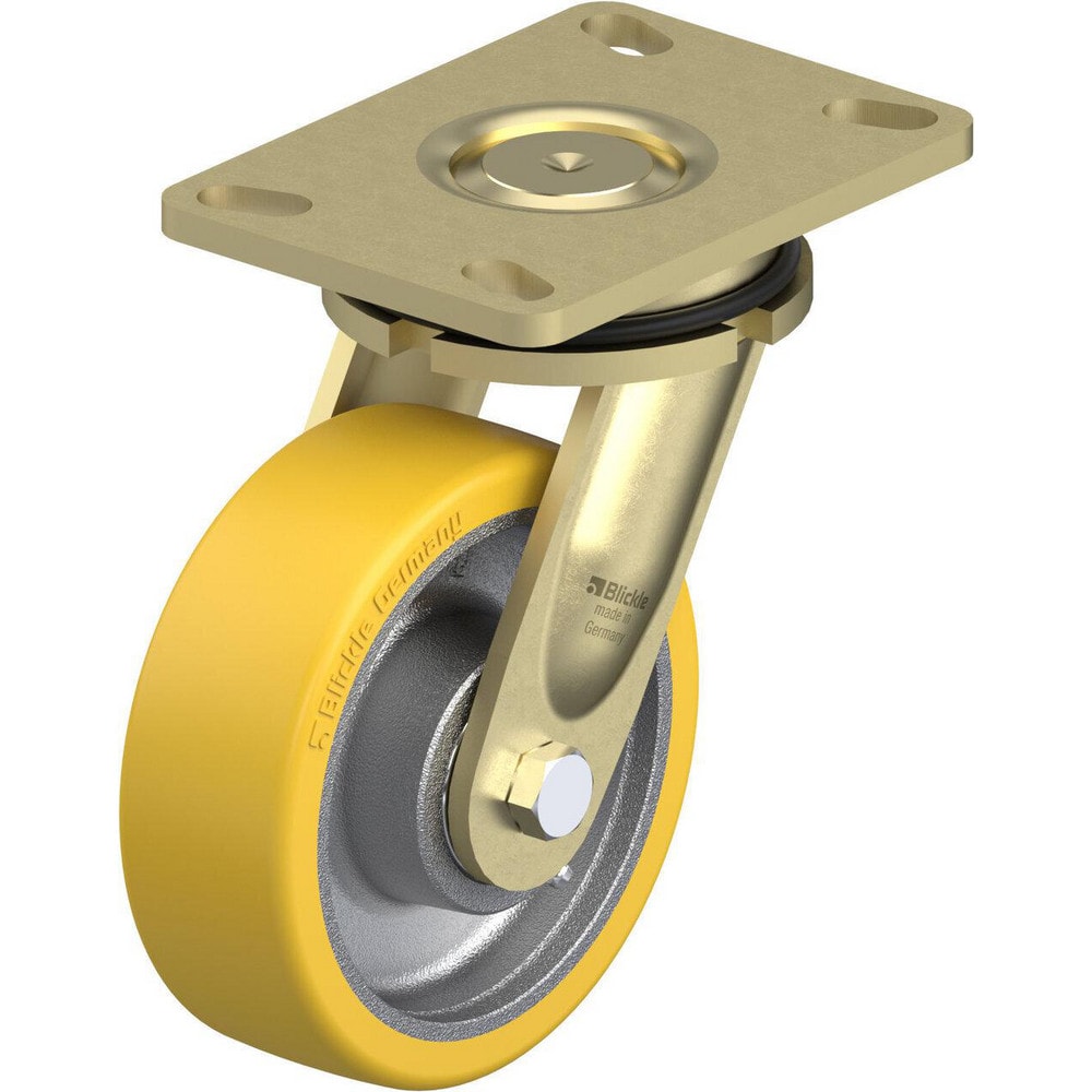 Top Plate Casters; Mount Type: Plate; Number of Wheels: 1.000; Wheel Diameter (Inch): 6; Wheel Material: Polyurethane; Wheel Width (Inch): 2; Wheel Color: Light Brown