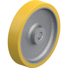 Rigid & Swivel Caster Wheel: Polyurethane, 10" Dia, 2" Wide