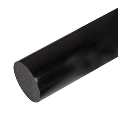 Plastic Rod: 12" Long, 1.5" Dia, Black, Opaque, 5000 - 1000 psi Tensile Strength