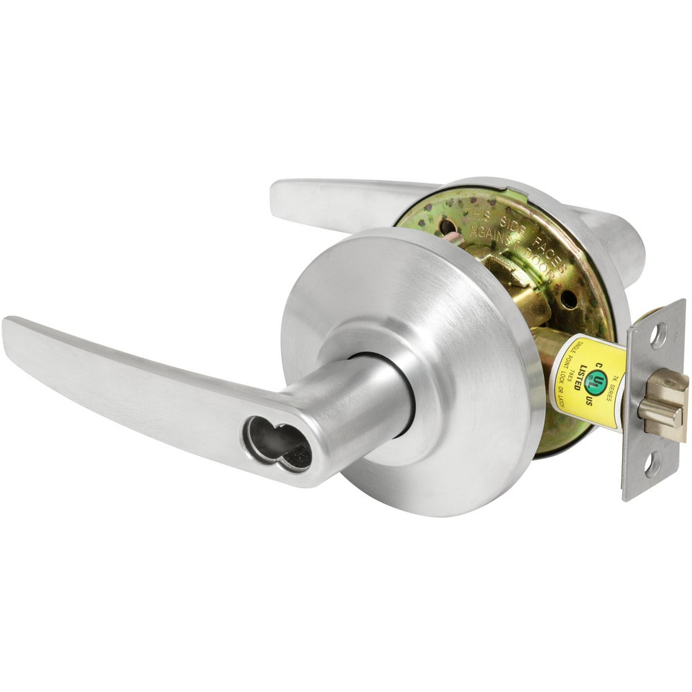 Lever Locksets; Lockset Type: Storeroom; Key Type: Keyed Different; Back Set: 2-3/4; Cylinder Type: Less Core; Material: Metal; Door Thickness: 1-3/8 to 2; Finish: Satin Chrome