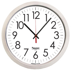 Brush Bridles; 14.5" SILVER PLASTIC QUARTZ WALL CLOCK