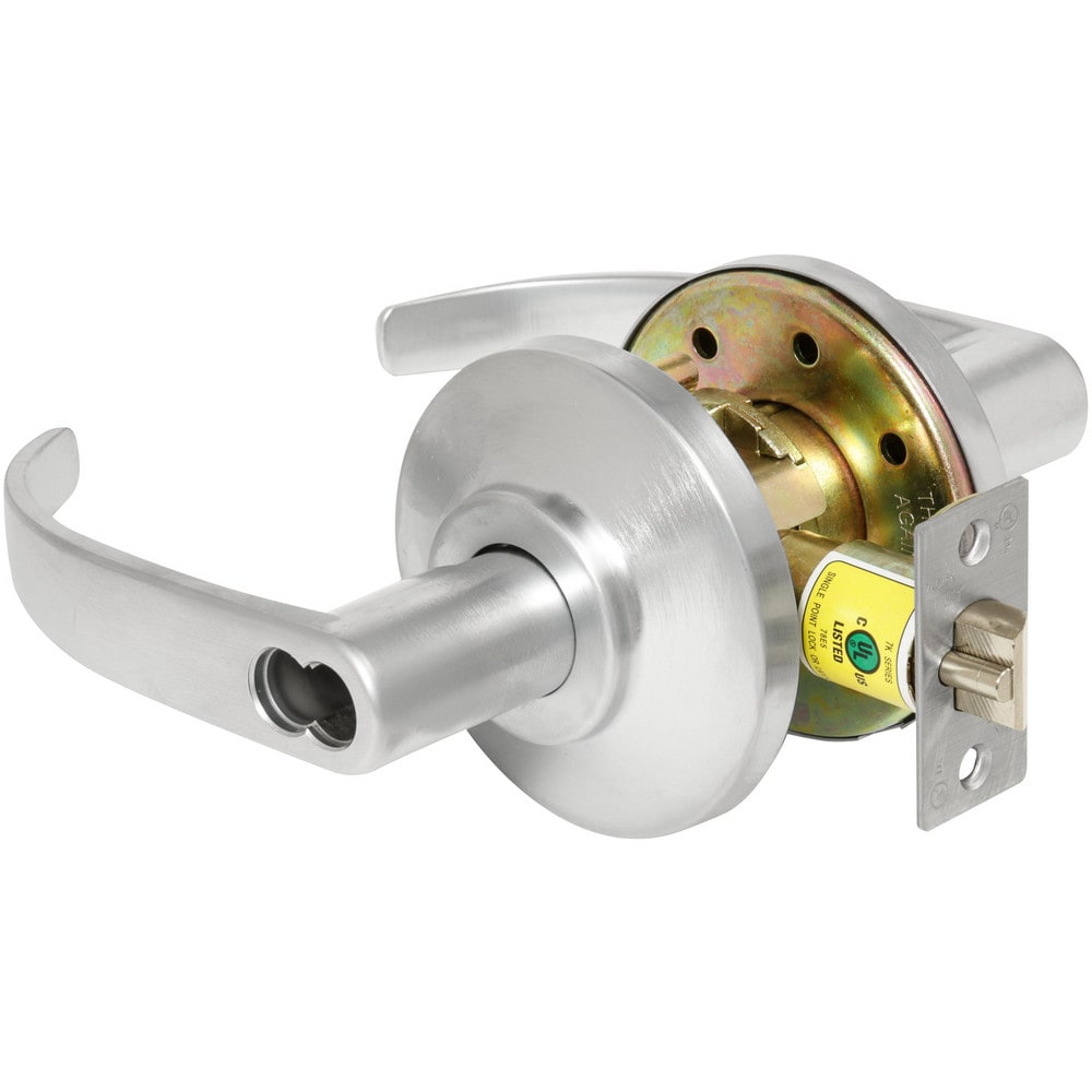 Lever Locksets; Lockset Type: Entrance; Key Type: Keyed Different; Back Set: 2-3/8; Cylinder Type: Less Core; Material: Metal; Door Thickness: 1-3/8 to 2; Finish: Satin Chrome