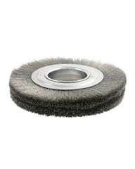 12″ Diameter × 1 1/4″ Width, Carbon Steel, 0.0118″ Crimped Bristle, Wheel Brush