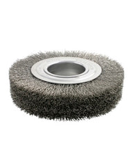 12″ Diameter × 2″ Width, Carbon Steel, 0.0118″ Crimped Bristle, Wheel Brush
