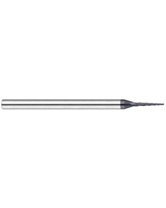 ‎0.045″ Dia. × 0.36″ LOC × 5/16″ Shank Size × 2-1/2″ OAL, 3 Flute, 20 Degrees Body Half Taper Angle, Carbide, AlTiN Nano, Square, Tapered End Mill
